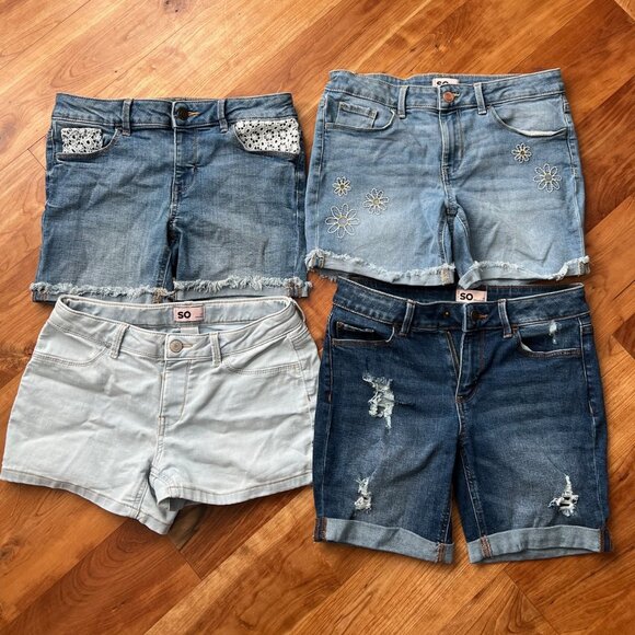 Girls bundle of 4 SO brand denim shorts - Picture 1 of 4